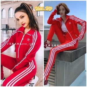 red tracksuit adidas womens